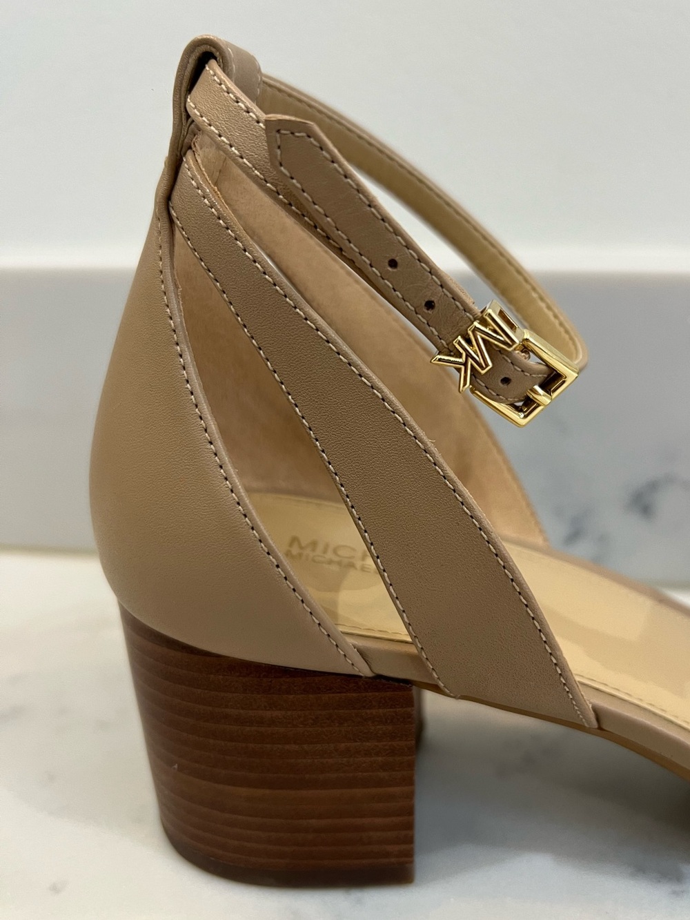 Michael Kors, Nude Block Heel Women’s Heel Sandals